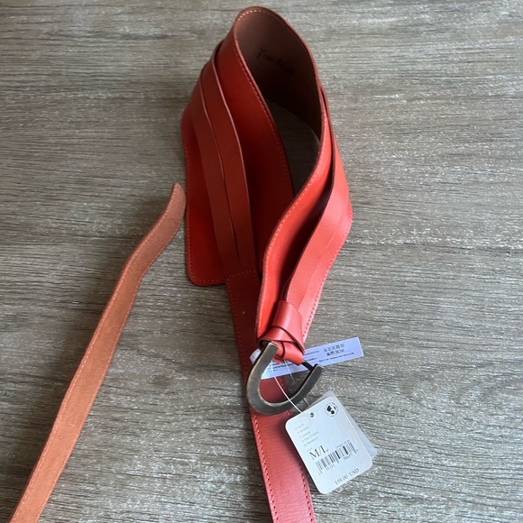 Free People woman’s orange Leather Belt - Picture 6 of 12